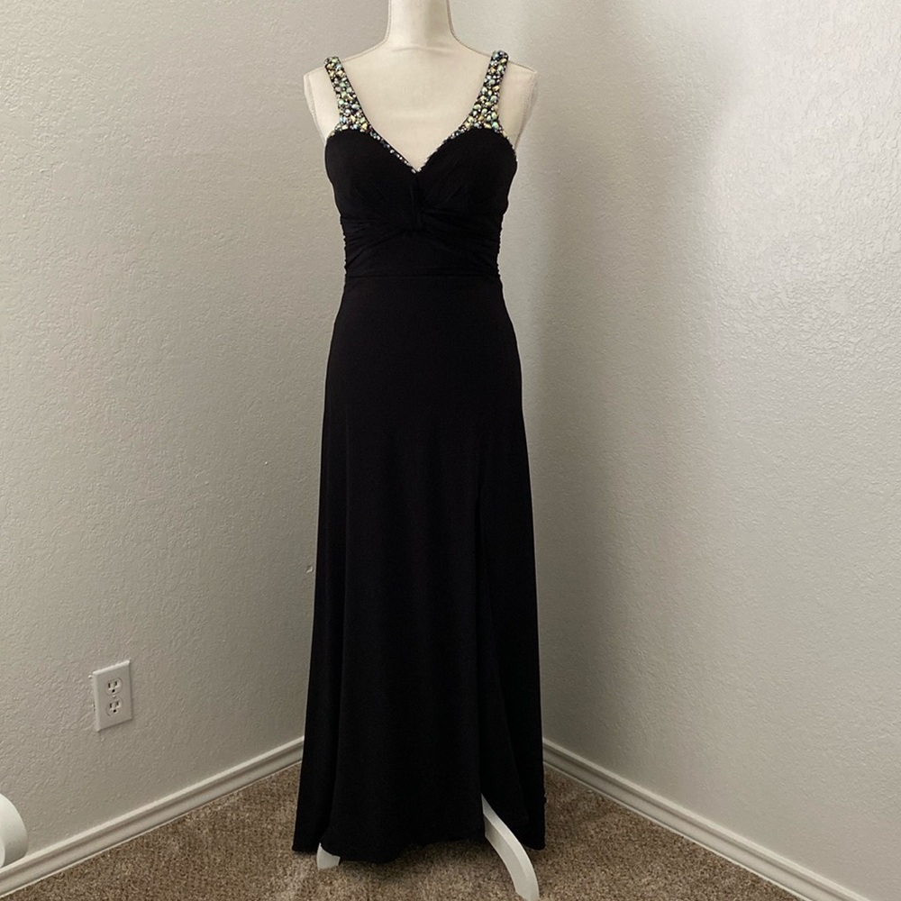 Sparkle Jersey Gown with Beaded Neckline and Back - Size 8